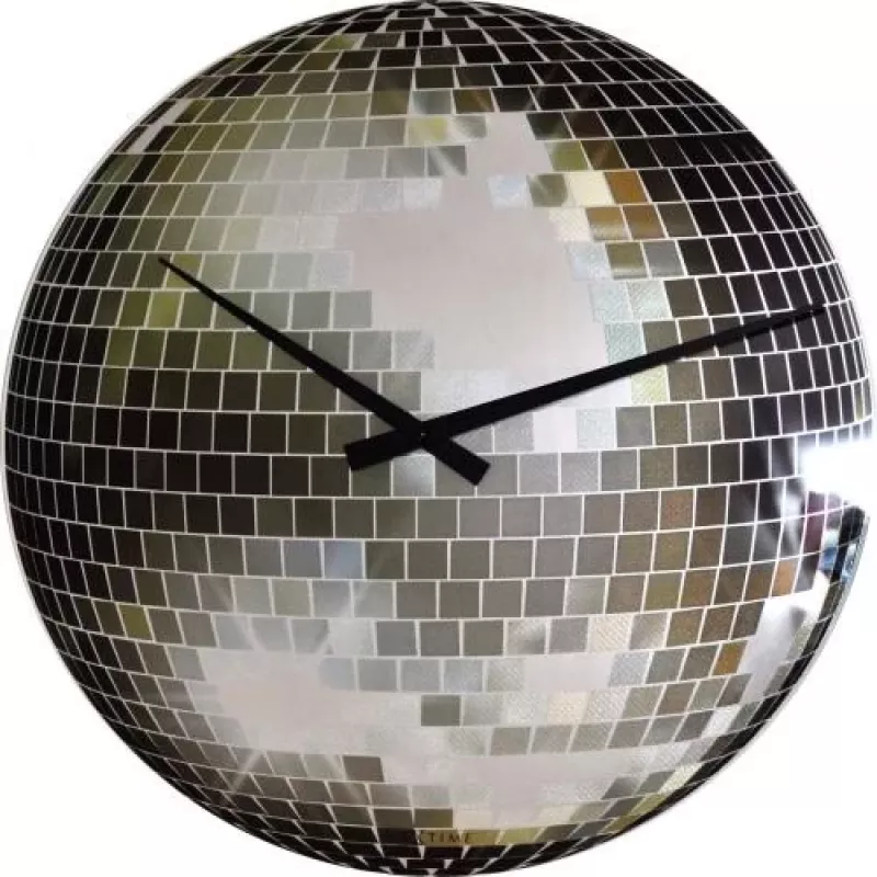 Relógio de parede NeXtime 8801 Small Disco, Ø30 cm, prateado