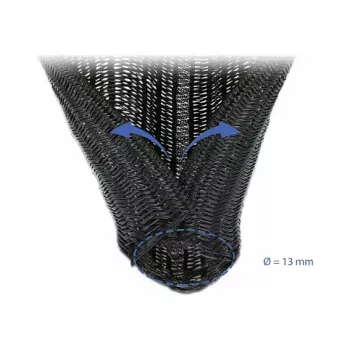 Manga de malha DeLOCK 18909 5 m x 13 mm preto
