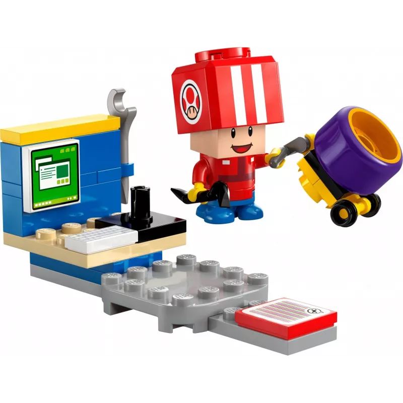 LEGO Brinquedo Mario Kart Toad Pit Crew Polybag 30702 pequeno conjunto minifigura acessórios