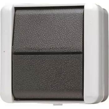 Interruptor de luz JUNG 806W — caixa de plástico, cinzento/branco, controlo por tecla, 1 unid.