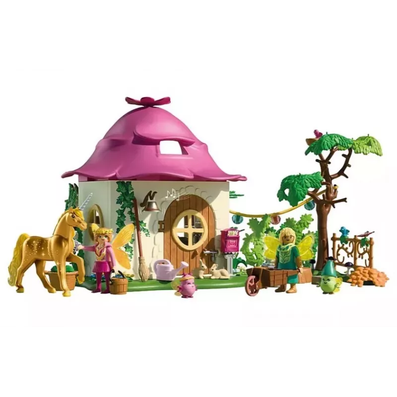 Conjunto de figuras Princess Magic 71838 Casa de fadas acolhedora e unicórnio dourado
