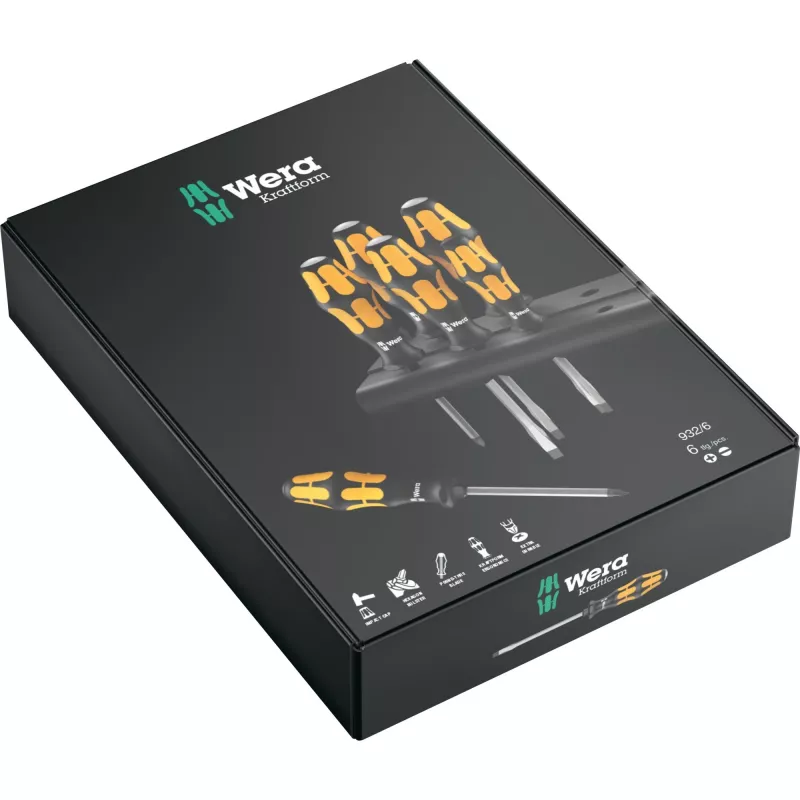Chaves de fendas Wera 932/6 conjunto Kraftform Standard
