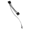 Adaptador de alimentação de ventoinha Kolink 3-Pin para 2×4-Pin Molex, 245 mm, preto