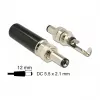 DeLOCK 89915 ficha DC 5,5 x 2,1 mm, 12 mm, para soldar, 2 A