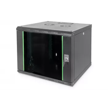 DIGITUS Professional Unique DN-19 09U-6/6-SW - armário - armário de rede - adequado para montagem na parede - preto, RAL 9005 - 9U - 48,3 cm (19) (DN-19 09U-6/6-SW)