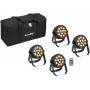EUROLITE conjunto de 4x LED PARty Spot Silent RGB/WW com bolsa macia
