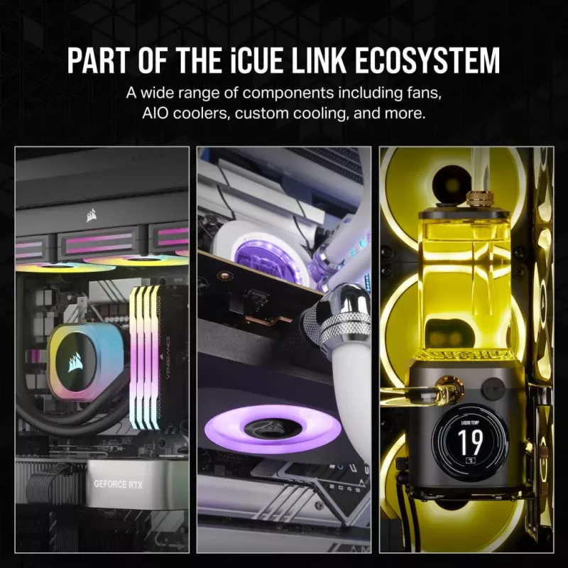 CORSAIR iCUE LINK RX140 140mm preto pack de 2