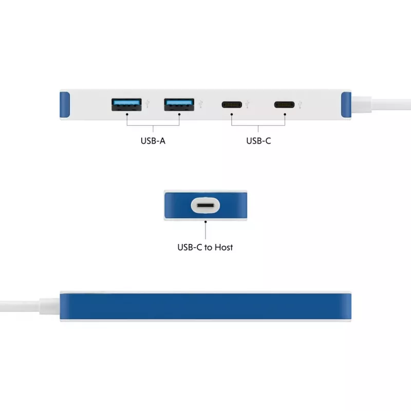 Hub USB-C HYPER HyperDrive Flex HD5200BUGL — 4 portas, azul