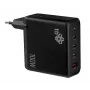 Carregador de parede 3x USB-C + USB-A Power Delivery Preto, GaN 100W