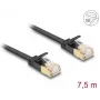 Cabo de rede DeLOCK RJ45 Cat.6A macho para macho U/FTP 7,5 m preto