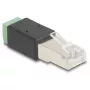 Adaptador DeLOCK ficha RJ45 para bloco de terminais 2 polos 66604 preto verde