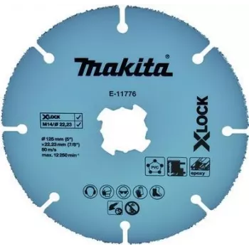 Makita - disco de corte - para cobre, policloreto de vinilo (PVC), pladur, plástico reforçado com fibra - 125 mm - grão: 40