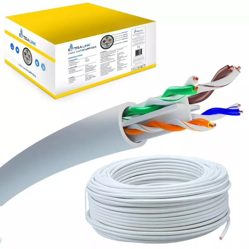 Cabo de par entrançado Extralink CAT6 UTP V2 Indoor 305M