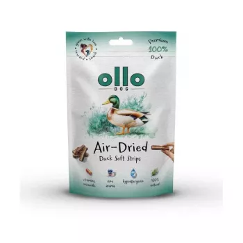 Tiras de pato secas ao ar OLLO - guloseimas para cães - 80g