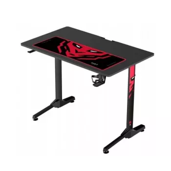 Mesa Diablo X-Mate preta — tampo retangular em fibra de carbono, 1000×600×755 mm