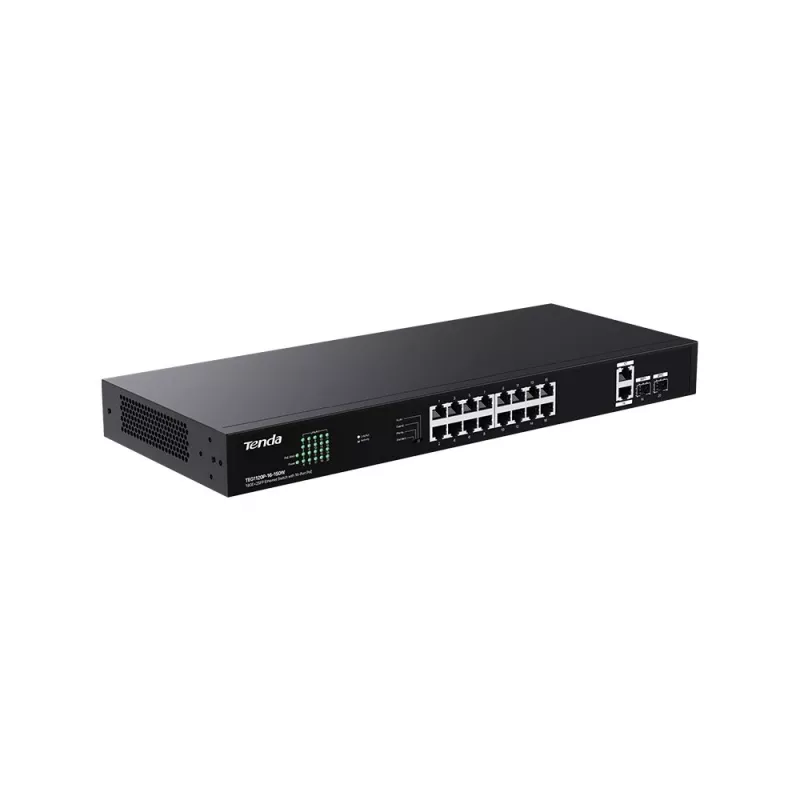 Switch TENDA TEG1120P-16-150W PoE+ Gigabit 16x 1Gb/s, 135W de orçamento PoE