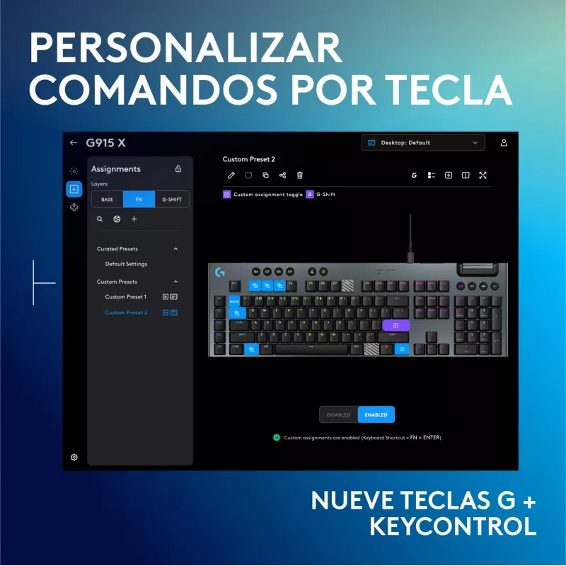 Teclado mecânico gaming com fios Logitech G915 X preto com iluminação RGB