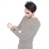 Blusa Glovii GJ1GL decote redondo manga comprida cinzento elastano poliéster