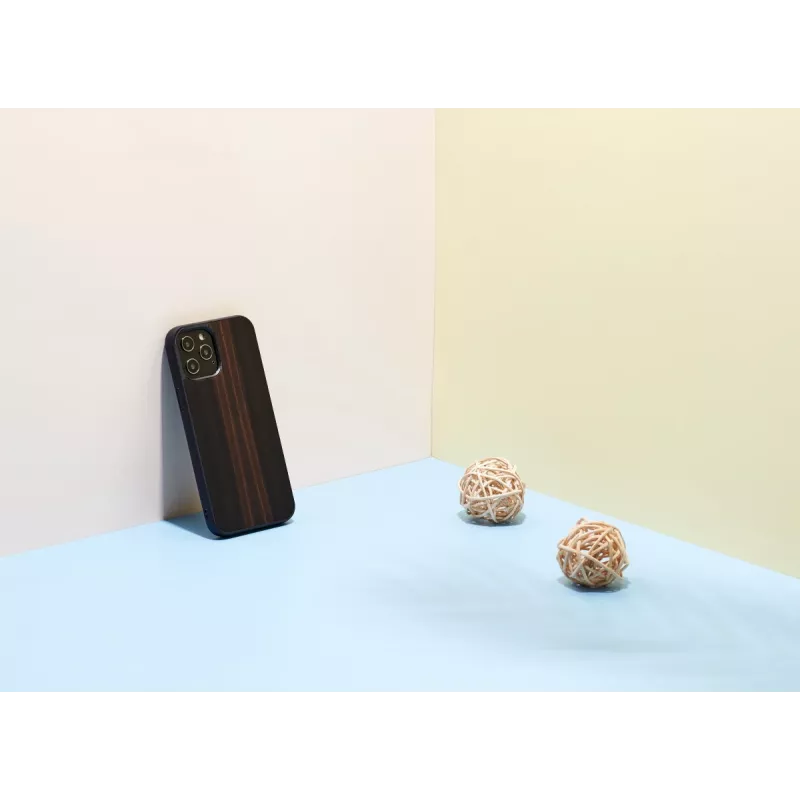 Capa para telemóvel Man and Wood para iPhone 12 / 12 Pro — ébano preto