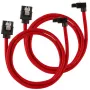 Cabo SATA Corsair Premium-Sleeved angular, vermelho 60 cm – pack de 2