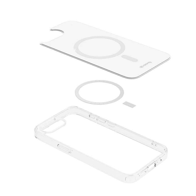Capa transparente MagSafe Crong para iPhone 16e – capa de proteção transparente, compatível com MagSafe