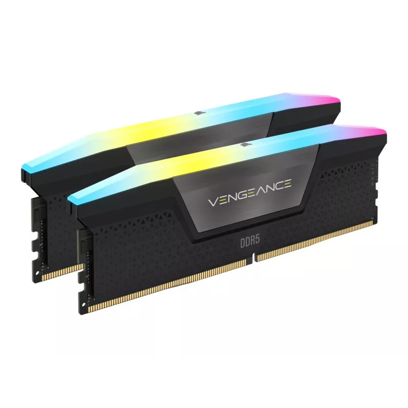 DIMM 64 GB DDR5-6000 (2x 32 GB) Dual-Kit, memória RAM preta, CMH64GX5M2B6000C30, Vengeance RGB, INTEL XMP