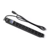 Qoltec 53999 Régua de tomadas PDU para rack de 19 polegadas, 1U, 8x IEC C13, 10 A, com disjuntor, 2 m