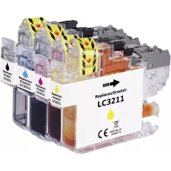 Pack combinado de tinta Renkforce substitui Brother LC-3211 (LC3211VALDR) compatível preto, ciano, magenta, amarelo RF-I-B-LC3211BKCMY RF-5718882 (RF-5718882)