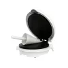 Máquina de waffles Adler AD 3038 – waffle redonda individual, 1500 W, termostato regulável, placas antiaderentes, cinzento/branco