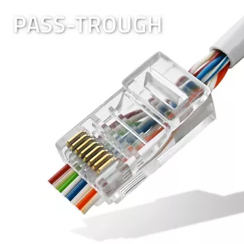 Ficha RJ45 QOLTEC 54544 CAT6 UTP, embalagem de 100 unidades