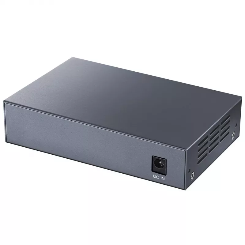 Switch de rede Cudy GS1005P — 5 portas Gigabit Ethernet com 4 portas PoE, 60 W de potência total, caixa metálica, montável em rack