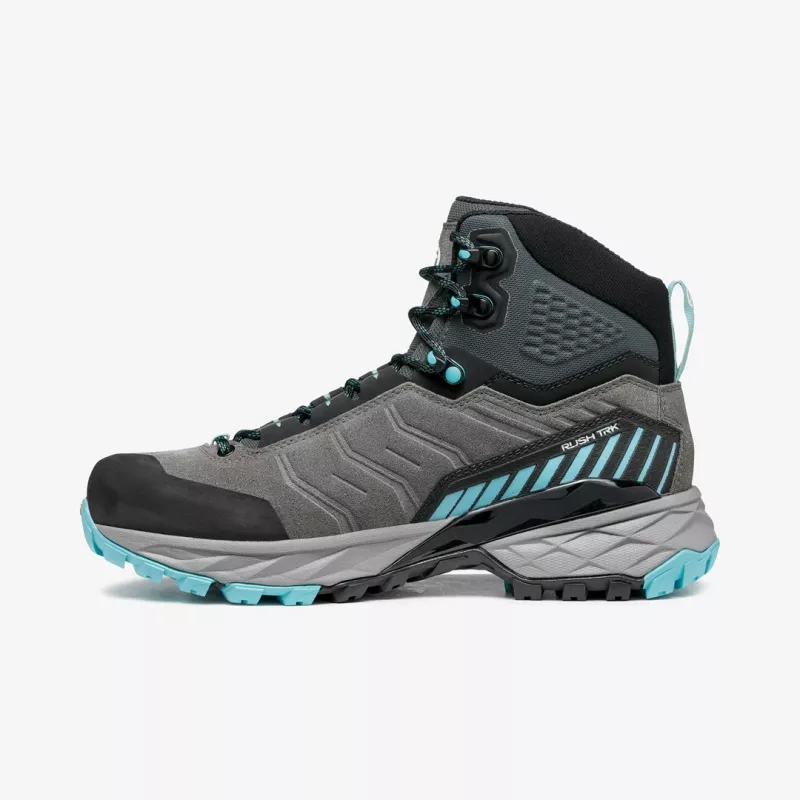 Scarpa Rush TRK GTX Woman sapatos de caminhada para senhora, tamanho 38, Midgray/Aqua