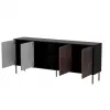 Cómoda Cama 4D CORTINA 200x40x81 preto/nogueira