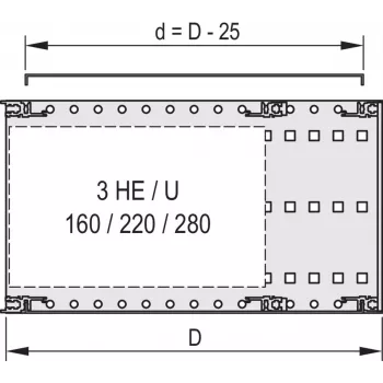 Schroff 24560055 placa de cobertura universal EMC, 84 HP, 415 mm de profundidade, 2 unid.