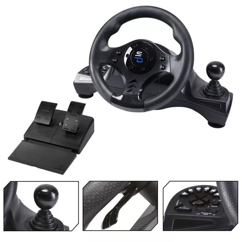 Volante + pedais Subsonic SA5156-NG rotação 270° USB preto