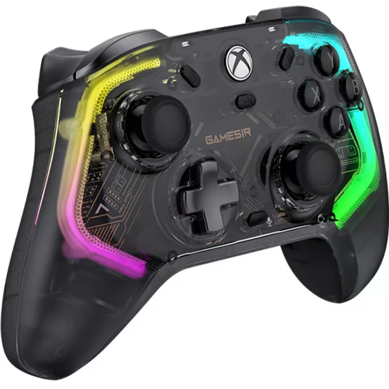 Comando GameSir Kaleid preto transparente com fios USB Type-C para Xbox One / Xbox Series X / Series S, cabo de 3 m