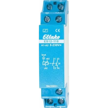 Interruptor de impulso Eltako ES12-110, 1 contacto NA + 1 contacto NF 16 A, 8 - 230 V/UC ou 230 V