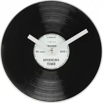 Relógio de parede NeXtime 5163 Little Spinning Time, Ø20 cm, preto
