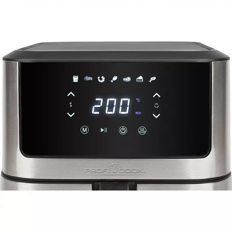 ProfiCook PC-FR 1269 H fritadeira de ar quente, 8 l, 1800 W, 80-200 °C, aço inoxidável/preto