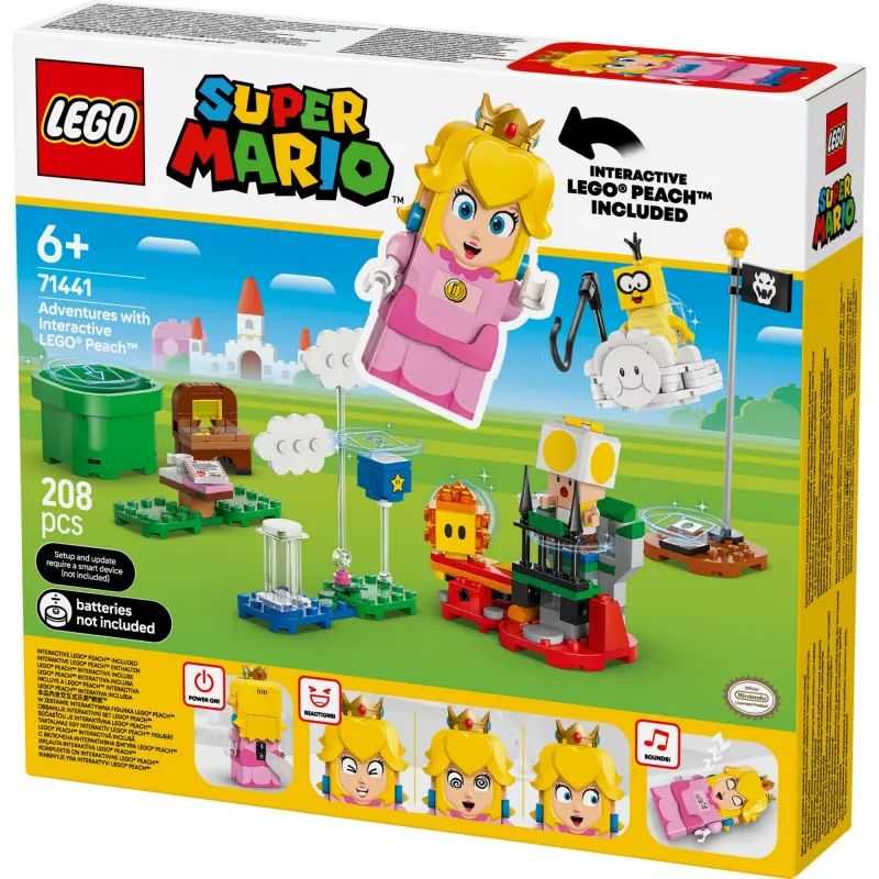 Brinquedo de construção LEGO 71441 Super Mario figura interativa LEGO Peach, compatível com o sistema LEGO