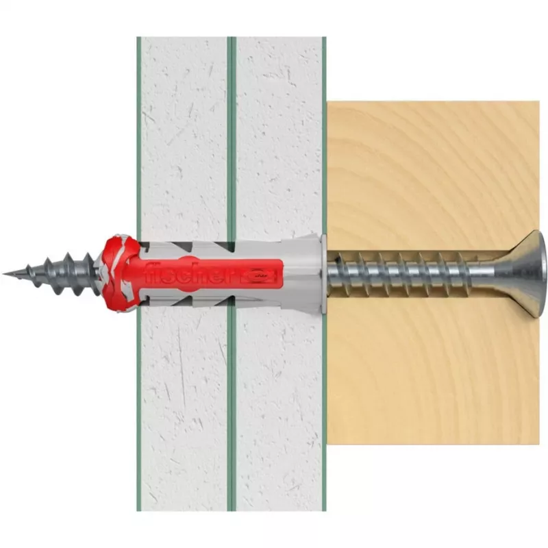 fischer bucha DUOPOWER 8x40 BigBox cinzento-claro/vermelho 450 unid. reutilizável (570549)