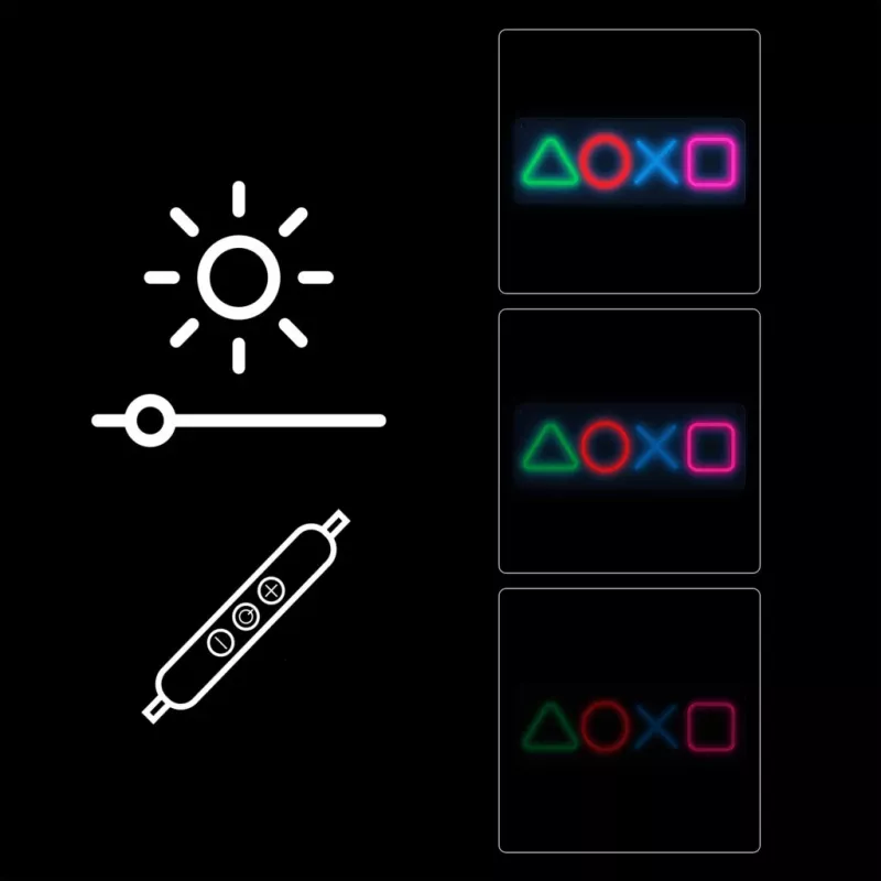 Painel de luz néon para gaming MANTA SNL111MT – símbolos LED decorativos para setup de gaming