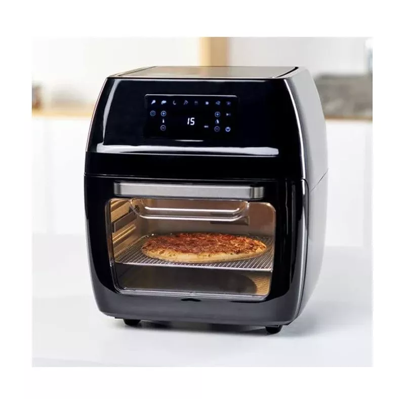 Fritadeira de ar quente Black & Decker BXAFO1200E — 12 L, 1700 W, controlo tátil, 40–200°C, espeto rotativo, assar e fritar