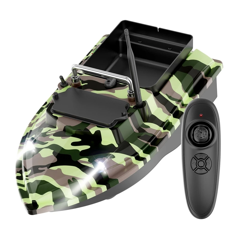 Barco isco Flytec V050 com bateria de 12000mAh, verde camuflado — barco de alimentação telecomandado