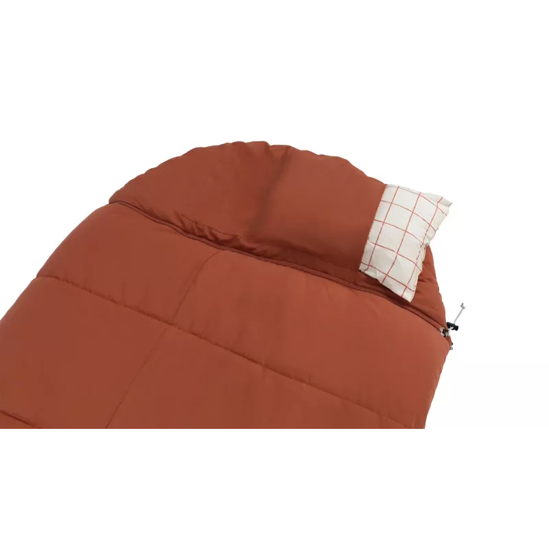 Saco de dormir Outwell 230501 — para adultos, semirretangular, poliéster, 2350×900 mm, para utilizadores até 200 cm, vermelho