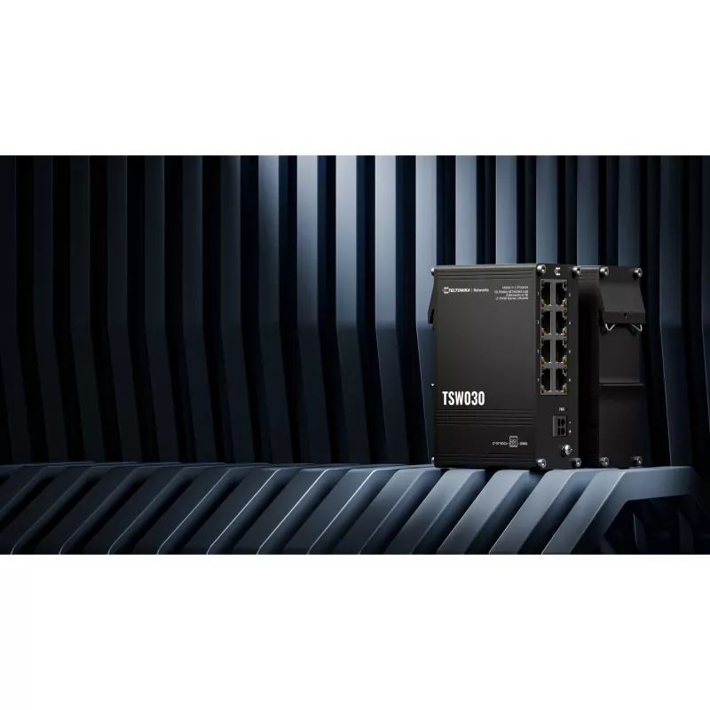 Switch Ethernet industrial Teltonika TSW, não gerido, 8 portas
