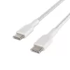Cabo trançado USB-C para USB-C 1 m branco