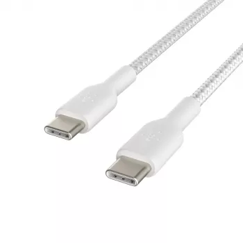 Cabo trançado USB-C para USB-C 1 m branco