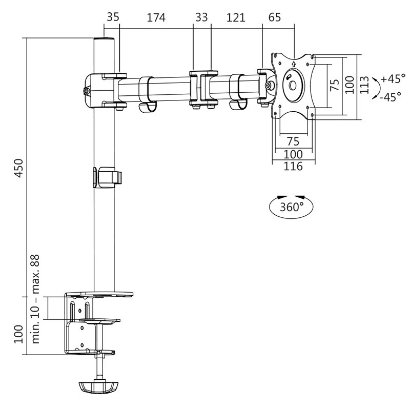 Suporte de monitor LogiLink BP0021 68,6 cm (27