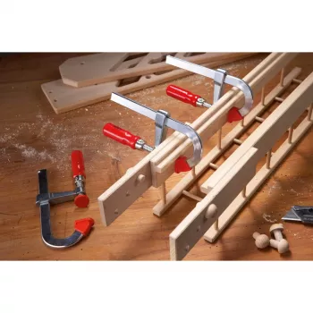 Grampo em U Erdi LMU20/5 – abertura de aperto 20 cm, aço inoxidável, vermelho